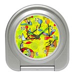 Happy day - yellow Travel Alarm Clocks
