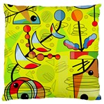 Happy day - yellow Large Cushion Case (One Side)
