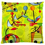 Happy day - yellow Large Flano Cushion Case (Two Sides)