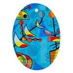 Happy day - blue Ornament (Oval) 