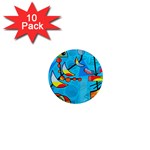 Happy day - blue 1  Mini Magnet (10 pack) 