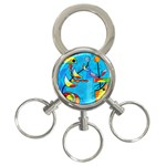 Happy day - blue 3-Ring Key Chains