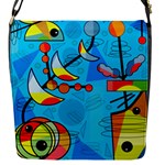 Happy day - blue Flap Messenger Bag (S)