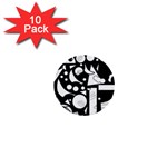 Happy day - black and white 1  Mini Buttons (10 pack) 