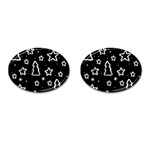 Black and white Xmas Cufflinks (Oval)