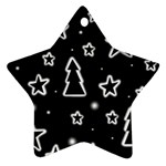 Black and white Xmas Star Ornament (Two Sides) 