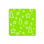 Green Christmas Square Magnet