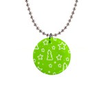 Green Christmas Button Necklaces