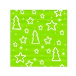 Green Christmas Small Satin Scarf (Square)