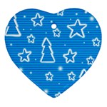 Blue decorative Xmas design Ornament (Heart) 