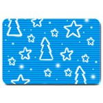 Blue decorative Xmas design Large Doormat 