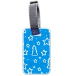 Blue decorative Xmas design Luggage Tags (Two Sides)