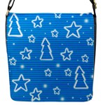 Blue decorative Xmas design Flap Messenger Bag (S)