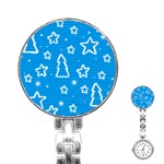 Blue decorative Xmas design Stainless Steel Nurses Watch
