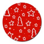 Red Xmas Round Mousepads
