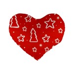 Red Xmas Standard 16  Premium Heart Shape Cushions