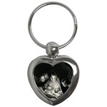 Nativity Scene Birth Of Jesus With Virgin Mary And Angels Black And White Litograph Key Chains (Heart) 