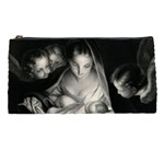 Nativity Scene Birth Of Jesus With Virgin Mary And Angels Black And White Litograph Pencil Cases