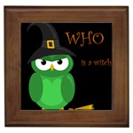 Who is a witch? - green Framed Tiles