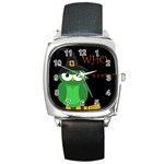 Who is a witch? - green Square Metal Watch