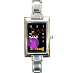 Who is a witch? - purple Rectangle Italian Charm Watch