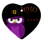 Who is a witch? - purple Heart Ornament (2 Sides)