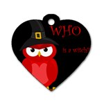 Who is a witch? - red Dog Tag Heart (Two Sides)