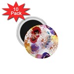 Watercolor Spring Flowers Background 1.75  Magnets (10 pack) 