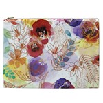 Watercolor Spring Flowers Background Cosmetic Bag (XXL) 