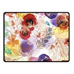Watercolor Spring Flowers Background Double Sided Fleece Blanket (Small) 