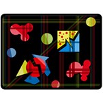 Playful day Double Sided Fleece Blanket (Large) 