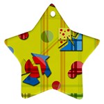 Playful day - yellow  Ornament (Star) 