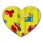 Playful day - yellow  Heart Mousepads
