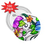 Tropical Hibiscus Flowers 2.25  Buttons (100 pack) 