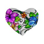 Tropical Hibiscus Flowers Standard 16  Premium Heart Shape Cushions