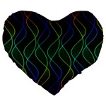 Rainbow Helix Black Large 19  Premium Heart Shape Cushions
