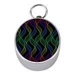 Rainbow Helix Black Mini Silver Compasses