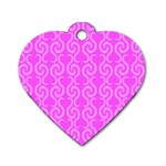 Pink elegant pattern Dog Tag Heart (Two Sides)