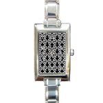 Black and white pattern Rectangle Italian Charm Watch