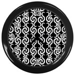 Black and white pattern Wall Clocks (Black)