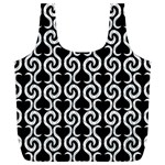 Black and white pattern Full Print Recycle Bags (L) 