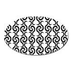 White and black elegant pattern Oval Magnet