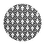 White and black elegant pattern Round Ornament (Two Sides) 