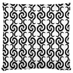 White and black elegant pattern Large Cushion Case (Two Sides)