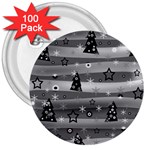Gray Xmas magic 3  Buttons (100 pack) 