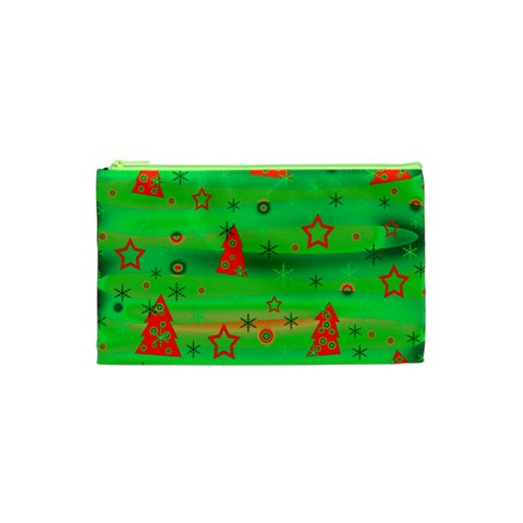 Green Xmas magic Cosmetic Bag (XS) from ArtsNow.com Front