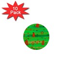 Xmas magical design 1  Mini Buttons (10 pack) 