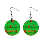 Xmas magical design Mini Button Earrings