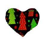 Merry Xmas Standard 16  Premium Flano Heart Shape Cushions