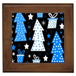 Blue playful Xmas Framed Tiles